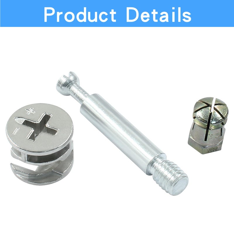PHITUODA 10Set Cabinet Furniture Connecting Cam Fitting with Dowel and Pre-Inserted Nut - Image 4